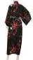 Preview: Kimono Bademantel Cherry Blossom schwarz gefüttert